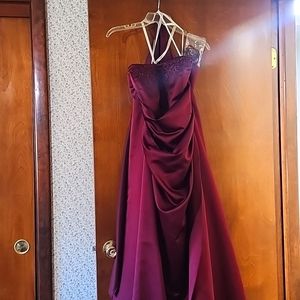 David's Bridal Maroon fancy dress